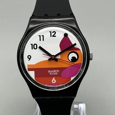 Swatch Extra Long Dachshund Unisex Watch 34mm Black GB228 Swiss New Battery picture
