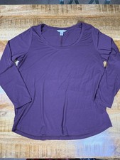Athleta Stratus II Top Womens Large Purple Long Sleeve Scoop Neck Soft picture