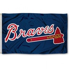 ATLANTA BRAVES 3'X5' FLAG/BANNER **100% FULL COLOR ON BOTH SIDES OF THE FLAG** picture