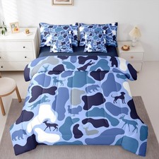 Erosebridal Camouflage 7 Piece Bedding Set Queen Bear Wolf Comforter Set Sheets picture