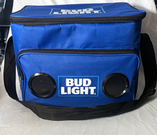 Bud Light Blue Soft-Sided Insulated Cooler Bag w/ Strap, Opener, 2 Koozies picture