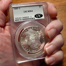 1880-S Morgan Silver $1 ~ CAC Graded MS64 ~ Stunning Luster picture