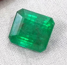 10.59ct Natural Emerald GSI Certified Vivid Deep Green Gemstone Duty Free USA picture