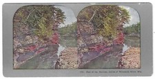 Foot of The Narrows Dalles of Wisconsin River, Wisconsin, c1900s Stereoview Card picture