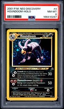 SWIRL 2001 POKEMON NEO DISCOVERY #4 HOUNDOOM-HOLO PSA 8 New Cert picture