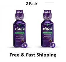 Vicks ZzzQuil Nighttime Sleep Aid Liquid Diphenhydramine HCI 50mg 12 Fl oz  2 Pk picture