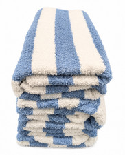 3 Pack Cabana Beach Pool Towels, Blue and White Stripe, 100% Cotton, 30 x 60 in picture
