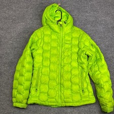 Marmot Quasar Nova Hoody Mens Medium Lime Green 800 Fill Down Puffer Jacket picture