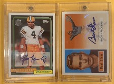 2015 Topps 60th Auto - Bart Starr #T60RA-BS - 05/25 Brett Favre #T60RA-BF 1/25 picture
