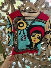 Vtg Y2K Noun Paris  Graphic Top Euro Top Size S Rare picture