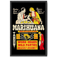 Marijuana 1930s Smoking Reefer Madness Vintage Style Movie Poster 11x17 Framed picture
