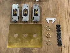 Forbes & Lomax 3 Gang Toggle Switch 3-way Switch Unlacquered Aged Brass picture