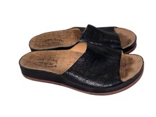 Kork Ease Tutsi Leather Slides - Black Size 7 picture