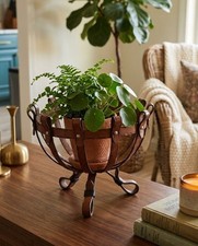Wrought Iron Basket Realistic Looking Faux Belt rustic Vintage Cottagecore Boho picture
