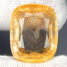 BEST RARE 25.6ct IF Rutilated Topaz Unheated Natural Earth Mined Faceted Cushion picture