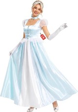 Women`s Cinderella Princess Costume S - XL Ladies Fairy Tale Royal Gown Dress picture