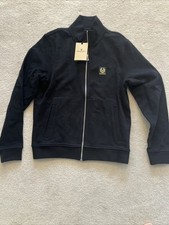 Mens Belstaff England Sweater Full Zip Up Through Black Small New Tags picture