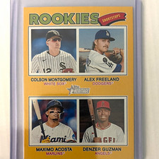 Topps 2026 Heritage Quad Rookies Dark Yellow Border #390 Montgomery Acosta picture