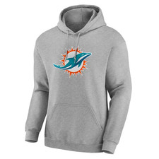 NFL Miami Dolphins Men's Team Logo Pullover Hoodie Grey Size Large New picture