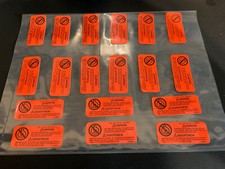 Lot 18Pcs Zippo Warning Label Stickers Orange Zippo Lighter Seal Stickers picture