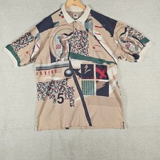 Cotton Traders Mens 2XT Vintage Abstract Golf Print Polo Shirt Multicolor Cotton picture