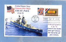 USS ST. PAUL CA-73 Vietnam War Heavy Cruiser Color Photo Flag First PM picture