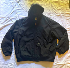 Carhartt Men's 2XL Tall Black Hooded Quilt-Lined Full Zip Active  Jacket J133 picture