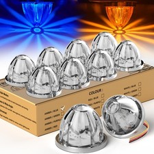 10x Dual Color LED Watermelon Lights Amber Blue Clearance Side Marker Lights USA picture