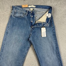 H&M Jeans Mens Size 32x33 Medium Wash Relaxed Fit 100% Cotton Button Fly NWT picture
