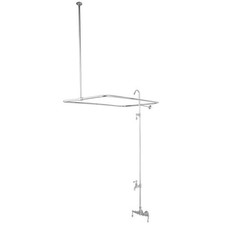 Kingston Brass Clawfoot Tub Kit Shower Riser, Enclosure, 3 Handle Chrome Faucet picture