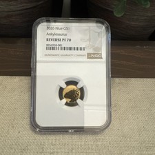 2026 Niue $1 Ankylosuarus 1 gram 22 kt gold Reverse PF70 picture