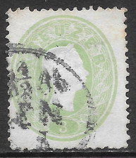 AUSTRIA SCOTT 13 USED FINE - 1860 3kr GREEN ISSUE - FRANZ JOSEF picture