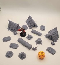 17 Piece Adventurer Campsite Dungeons and Dragons DnD D&D Miniature Resin 28mm picture