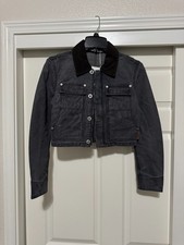 Alexander wang women ZIP FRONT SHAUNKEN WORKWEAR JACKET SIZE S MIRAGE GREY picture