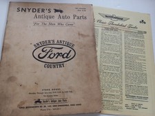 Vintage 1971 Snyder's FORD Antique Auto Parts Catalogue & Thunderbird Newsletter picture