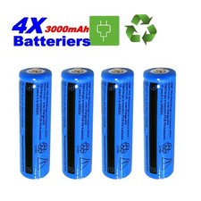 4Pcs 18650 Lithium Battery Rechargeable 3.7V Li-ion For Torch Headlight 2026 picture