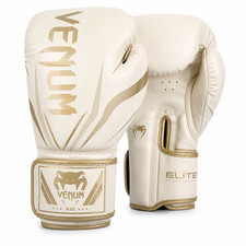 Venum Elite Boxing Gloves 14 oz White Off-White Training Sparring MMA Gear picture