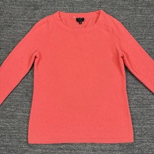 Talbots Sweater Women Medium Salmon Pink Round Neck Preppy Romantic Career picture