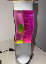“Pink Strawberry Kiwi” Pink & Lime Green Dual Twin Wavy Lava Glitter Lamp picture