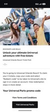 Pair/2 Tickets 2-Park 1-Day Park-to-Park Universal Studios Orlando EXP. 12/18/26 picture