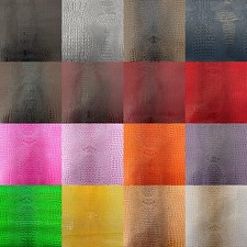 Embossed 3D Gator Vinyl Upholstery Crafting Fashion Fabric - Sold/Yard Alligator picture
