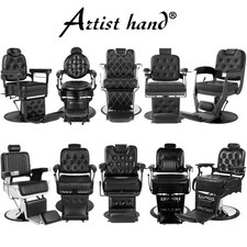 Vintage Recline All Purpose Black Barber Chair Heavy Duty Hydraulic Salon Beauty picture