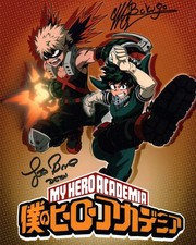 My Hero Academia 8x10 Cast Photo Signed Justin Briner & Clifford Chapin picture