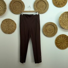 NEW Chico's Brown So Slimming Juliet Slim Leg Pants 2 Large/12 picture