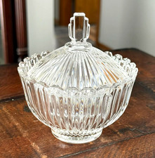 Mikasa Royal Suite Crystal Covered Sugar Bowl Candy Trinket Dish Art Deco 4.5