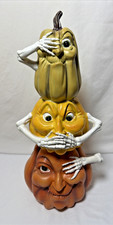 Stacked Jack-o’-lantern Funny Pumpkin Faces Creepy Fun Halloween Decor picture