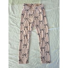 Gymboree Pink Black Bow Print Leggings - Girls Size 5T (play condition) picture