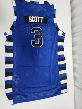 Autographed Large Lucas Scott #3 One Tree Hill Ravens Basketball Jersey Blue picture