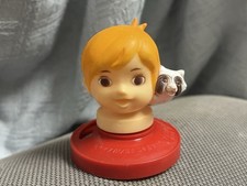 Vintage Japan 1970s 7cm Rascal the Raccoon Sofubi Vinyl Figure Head Popy picture