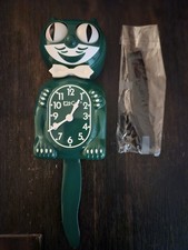 Vintage Kit-Cat Klock Green Cat Clock – Never Used – Extra Black Tail & Bow Tie picture